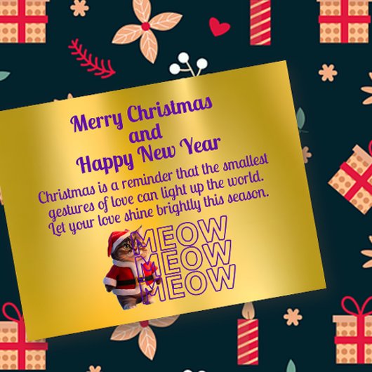 Carte postale Cat Noël de Père Noël