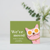 Carte Postale Cat Nous Avons Déplacé Nouveau Faire-part D'Adress (Debout devant)