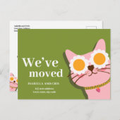 Carte Postale Cat Nous Avons Déplacé Nouveau Faire-part D'Adress (Devant / Derrière)