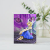 Carte Postale Cat Observe Fairy (Debout devant)