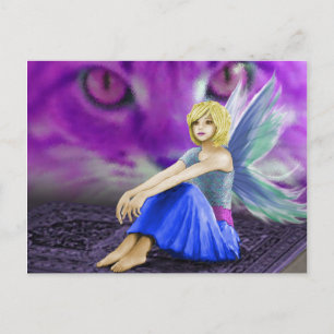 Carte Postale Cat Observe Fairy