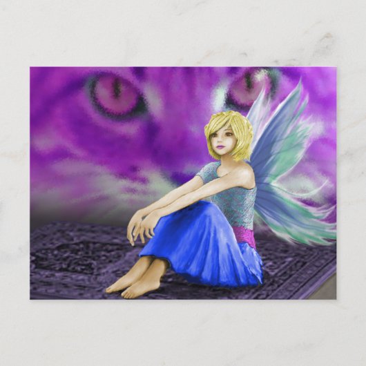Carte Postale Cat Observe Fairy (Devant)