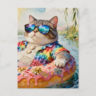 Carte Postale Cat on a Float Trip