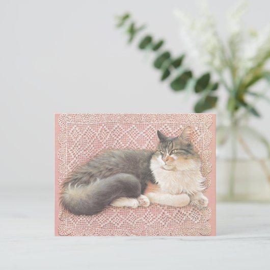CARTE POSTALE CAT PAINTED POSTCARD (Debout devant)