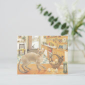 CARTE POSTALE CAT PAINTED POSTCARD (Debout devant)