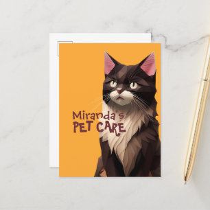 Carte Postale Cat Paper Cut Art Pet Care Food Shop Animal Clinic