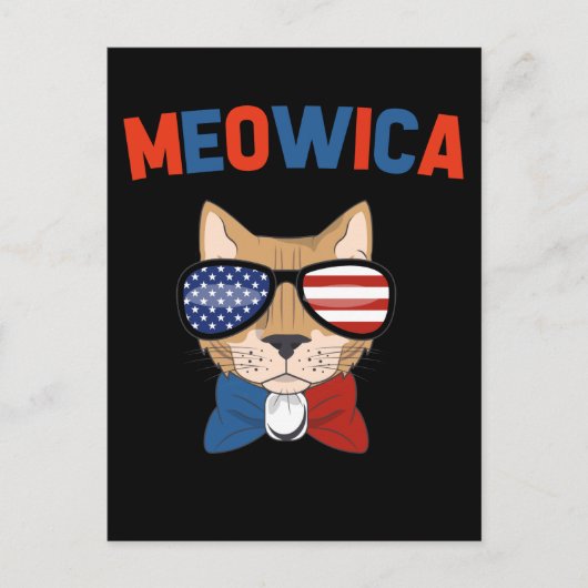Carte Postale Cat Patriotic Kitty America 4th of July (Devant)