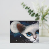 Carte postale CAT & PLEINE LUNE SIAMESE (Debout devant)