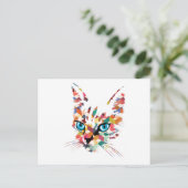 CARTE POSTALE CAT POP ART (Debout devant)