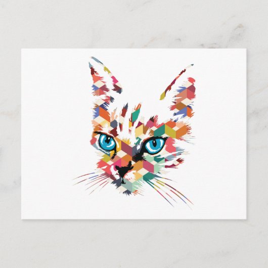 CARTE POSTALE CAT POP ART (Devant)