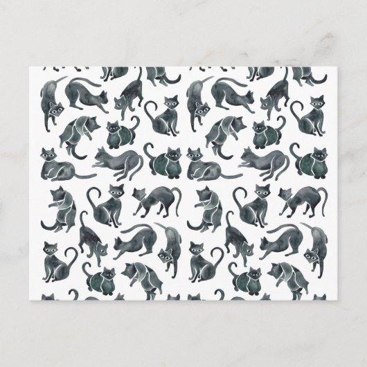 Carte Postale Cat Positions – Black Palette (Devant)