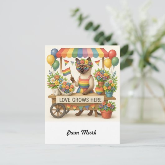Carte Postale Cat Pride Paws Pride d'inspiration chat LGBTQ (Debout devant)