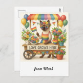 Carte Postale Cat Pride Paws Pride d'inspiration chat LGBTQ (Devant / Derrière)