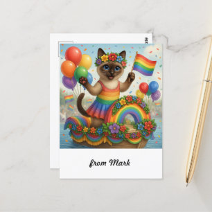 Carte Postale Cat Pride Paws Pride d'inspiration chat LGBTQ