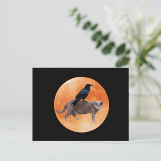 Carte postale Cat Raven Moon (Debout devant)