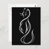 CARTE POSTALE CAT SILHOUETTE (Devant / Derrière)