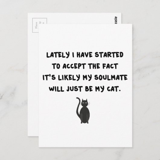 Carte Postale Cat Soulmate (Devant / Derrière)
