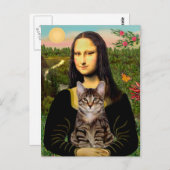 Carte Postale CAT (Tabby) - Mona Lisa (Devant / Derrière)