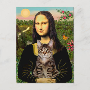 Carte Postale CAT (Tabby) - Mona Lisa