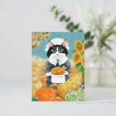 Carte postale Cat Thanksgiving Turkey Friendsgivin (Debout devant)