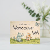 Carte Postale Cat Tourists in Vancouver WA (Debout devant)