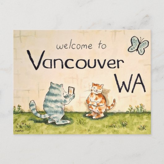 Carte Postale Cat Tourists in Vancouver WA (Devant)
