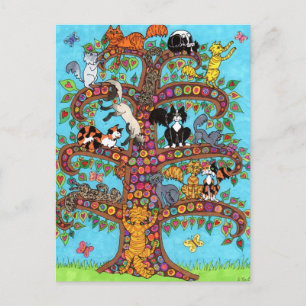 Carte Postale Cat Tree of Life 2