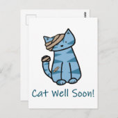 Carte Postale Cat Well Soon postcard Postcrossing get Mode (Devant / Derrière)