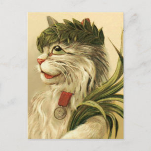Carte Postale Cat with Laurel Wreath by Maurice Boulanger