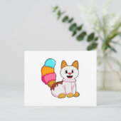Carte Postale Cat with popsicle (Debout devant)