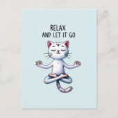 Carte Postale Cat Yoga Pose - Relax et Let It Go (Devant)