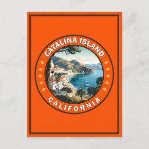 Carte Postale Catalina Island California Travel Art Badge