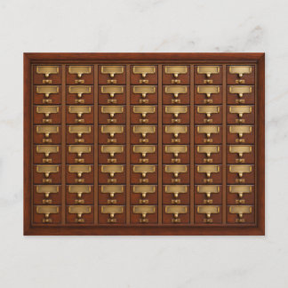 Carte Postale Catalogue de bibliothèque vintage Bibliothécaire A