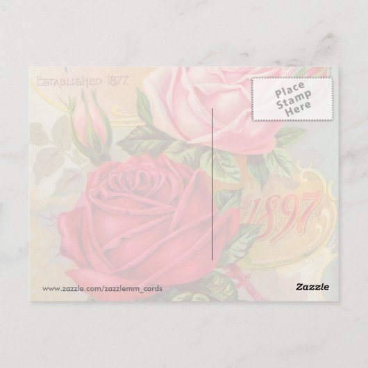 Carte Postale Catalogue rose (Dos)