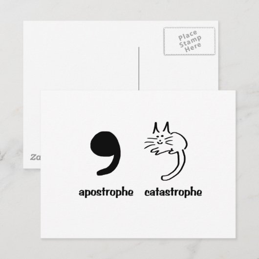 Carte Postale catastrophe de l'apostrophe (Devant / Derrière)