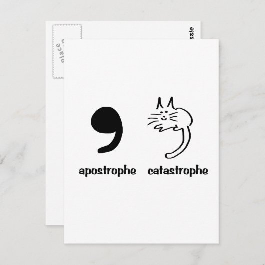 Carte Postale catastrophe de l'apostrophe (Devant / Derrière)