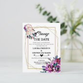 Carte Postale Catcher de rêve fleuri géométrique modifier la dat (Debout devant)