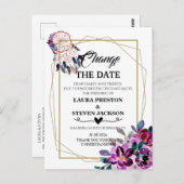 Carte Postale Catcher de rêve fleuri géométrique modifier la dat (Devant / Derrière)