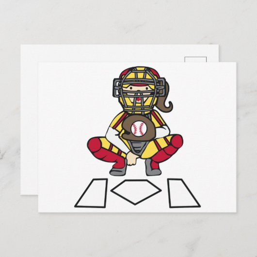 Carte Postale Catcher de softball (Devant / Derrière)