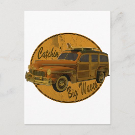 Carte Postale catchin' grosses vagues dans le bois (Devant)