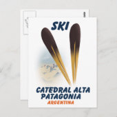 Carte Postale Catedral Alta Patagonia, Argentine poster ski (Devant / Derrière)