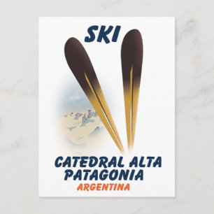Carte Postale Catedral Alta Patagonia, Argentine poster ski