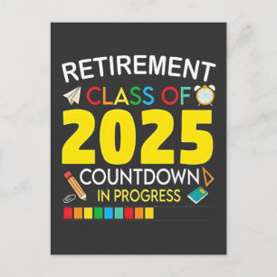 Carte Postale Catégorie de retraite du compte à rebours 2025 en 