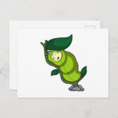 Carte Postale Caterpillar at Sleeping with Leaf (Devant / Derrière)