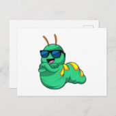 Carte Postale Caterpillar avec lunettes de soleil (Devant / Derrière)