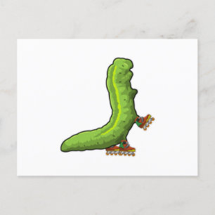 Carte Postale Caterpillar en Patinage en ligne avec Patins en li