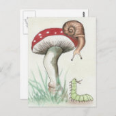 Carte Postale Caterpillar et escargot (Devant / Derrière)