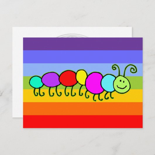 Carte Postale Caterpillar Netty | rayures couleur chakren (Devant / Derrière)