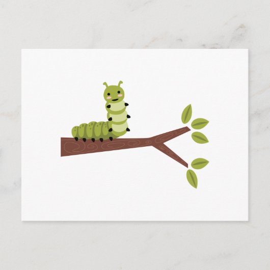 Carte Postale Caterpillar Sur Arbre (Devant)
