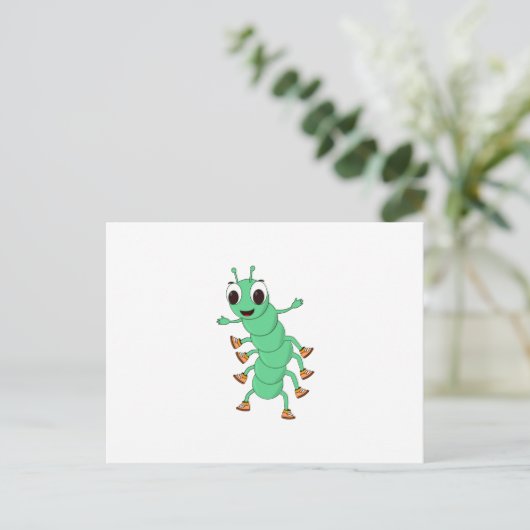 Carte Postale Caterpillar verte (Debout devant)